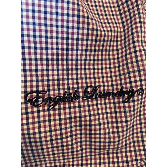 English Laundry Shirt Mens Large Long Sleeve Button Up Purple Flip Cuff 34/35 - Picture 6 of 9